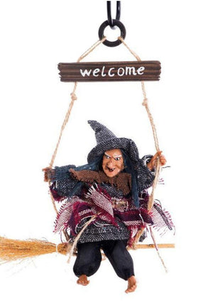 Halloween Flying Broomstick Witch Pendant