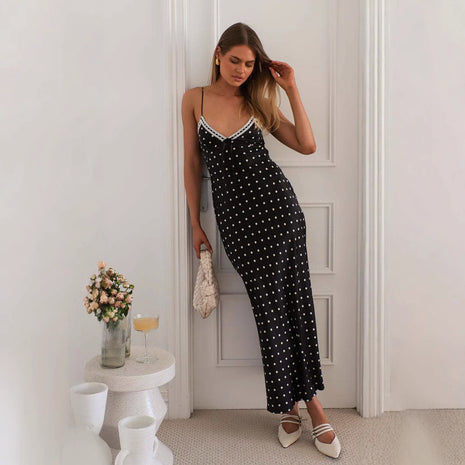 Sleeveless Sling Neckline Lace Slim Fit Dress