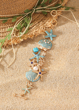 Alloy Rhinestone Shell & Anchor Bracelet