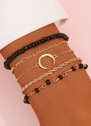 Moon Creative Rice Bead Bracelet Set 5 Piece