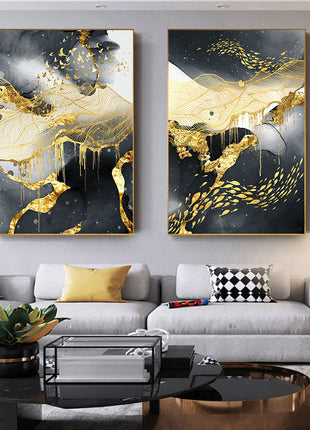 Golden Black & White - 70x105 cm