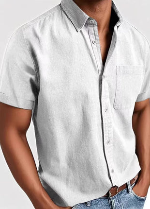 Single-breasted Shirt Men's Short Sleeve