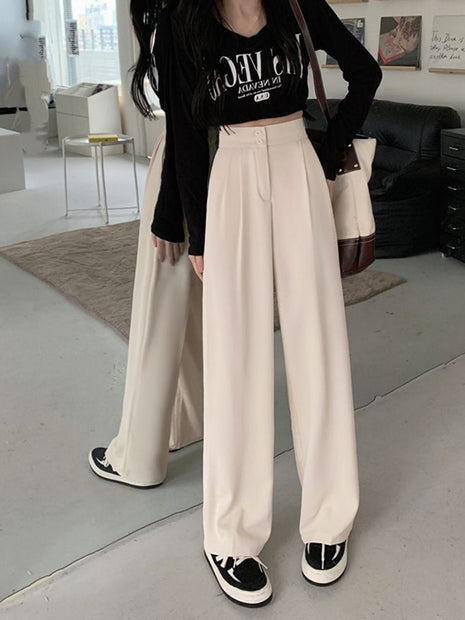 High Waist Drooping Straight Pear Shapes Pants