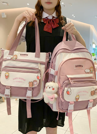 Korean Style Fashion All-match Large Capacity Backpack Set
