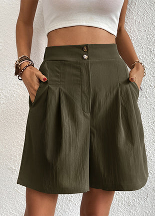 Loose High Waist Wide Leg Shorts