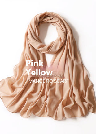 Pure Color Pearl Chiffon Scarf Headcloth Veil Chiffon Scarf