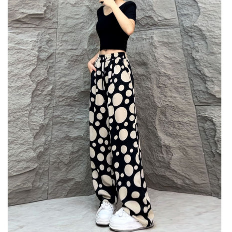Drawstring Straight Wide Leg Casual Pants