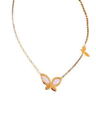 Fashion Butterfly Pendant Stainless Steel Necklace