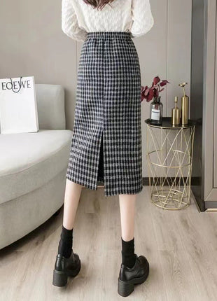Plaid Spring and Autumn Skirt