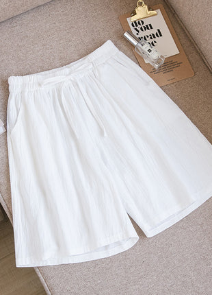 Cotton and Linen Loose Shorts