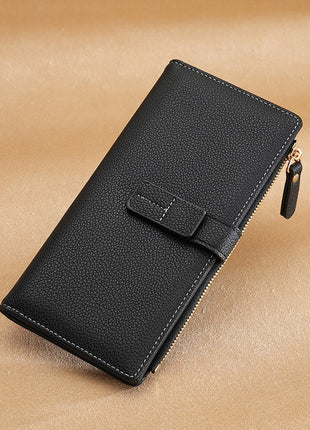 Long Multiple Card Slots Zipper Bag Buckle Korean Style High Sense Wallet