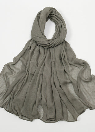 Curling Rayon Wrinkle Scarf Women's Simple Toe Cap