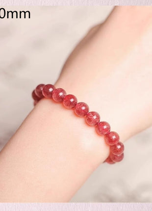Pigeon Blood Red Strawberry Quartz Crystal Bracelet
