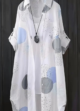 Summer Casual Button-Up Lapel Durable Thigh-Length Cardigan