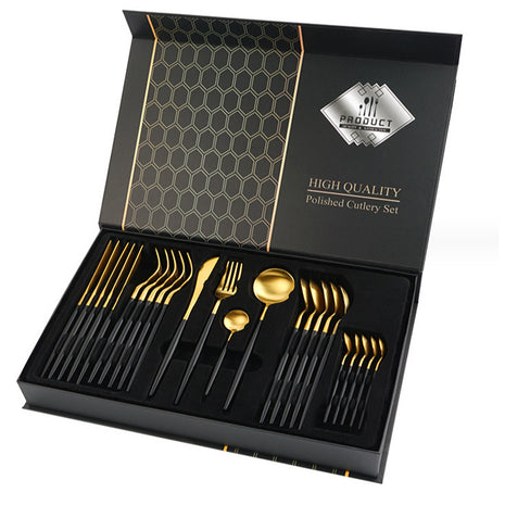 Stainless Steel Tableware 24-piece Set with Gift Box