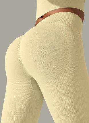 Tight Striped High Waist Yoga Pants