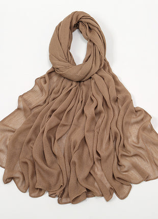 Curling Rayon Wrinkle Scarf Women's Simple Toe Cap