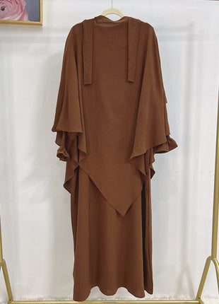 Monochrome Lantern Abaya With Headscarf