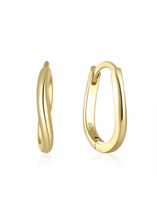 Sterling Silver Needle Street Fashion Geometry Pattern Round Earrings