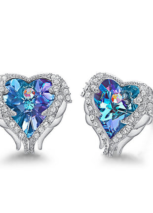 Austrian Crystal Ocean Heart Earrings