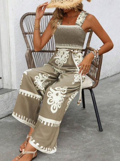 Vacation Casual Sleeveless Wide Leg Jumpsuit