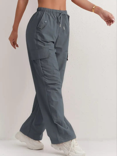 High Waist Drooping Quick-drying Leisure Wide Leg Track Pants