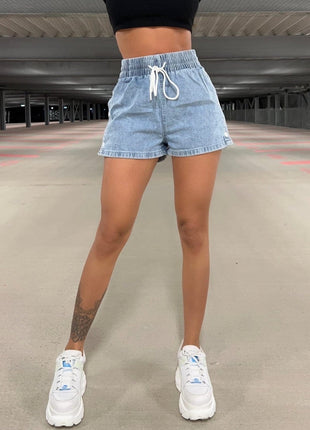 Commuter's Elastic Denim Shorts