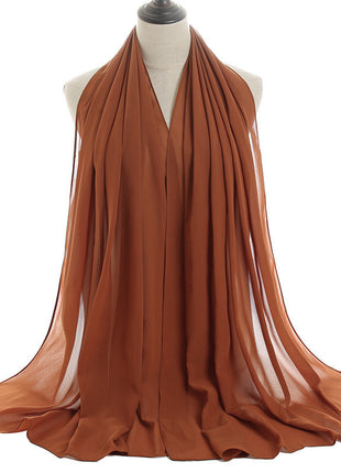 70x180 cm Monochrome Pearl Chiffon Hijab Scarf