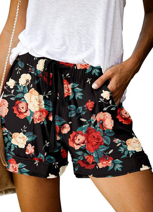 Printed High Waist Straight Shorts