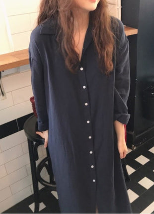 Loose Cotton Linen Long Sleeve Cardigan