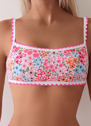 Printed Swimming Lace-up Split Bikini Suit