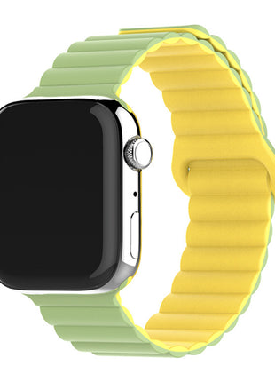 Two-color Silicone Magnetic Back Ring Buckle Band Applicable with Apple watch