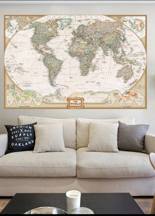Vintage World Map 100 X 150 cm
