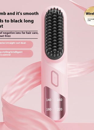 Cordless Wet & Dry Hair Straightener Brush