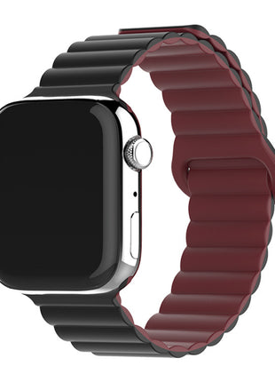 Two-color Silicone Magnetic Back Ring Buckle Band Applicable with Apple watch