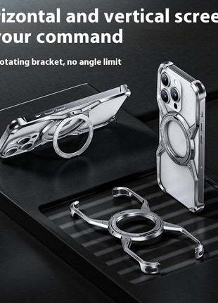 iPhone 13/14/15 Anti-fall Heat Dissipation Metal Phone Case Mechanical Arm Protective Shell