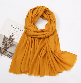 Long shawl beige scarf