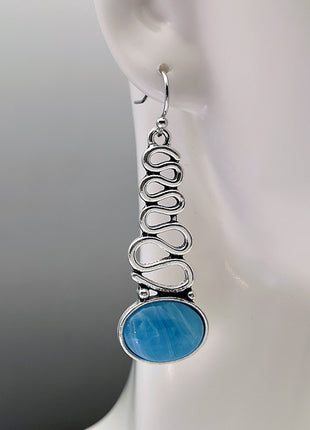 Bohemian Blue Cloud Flower Opal Earrings