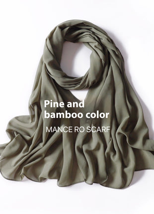 Pure Color Pearl Chiffon Scarf Headcloth Veil Chiffon Scarf
