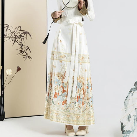 Graceful Ethnic Style Hatchet Face Skirt