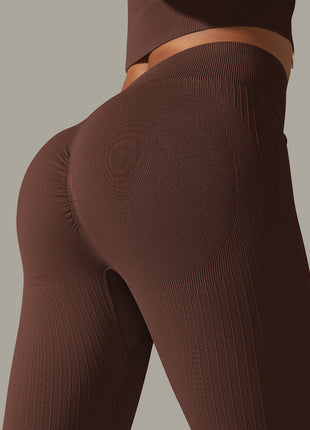 Tight Striped High Waist Yoga Pants