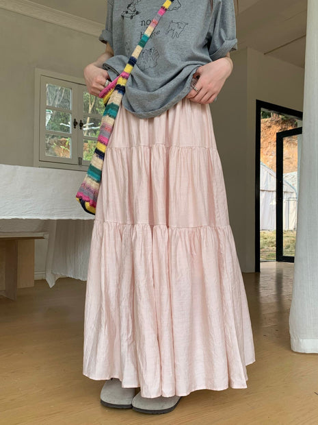 Gentle A- Line Mid-length Plus Size Skirt