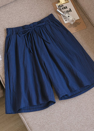 Cotton and Linen Loose Shorts