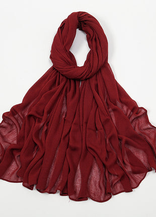 Curling Rayon Wrinkle Scarf Women's Simple Toe Cap