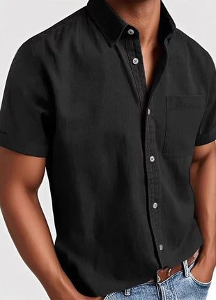 Single-breasted Shirt Men's Short Sleeve