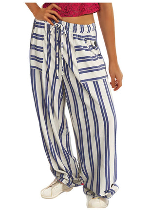 Drawstring High Waist Casual Belt Pocket Women