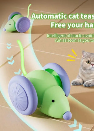 Electric Interactive Automatic Teaser Mouse with Intelligent Obstacle Avoidance Pet Toys