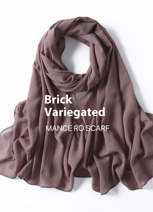 Pure Color Pearl Chiffon Scarf Headcloth Veil Chiffon Scarf