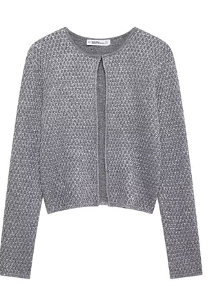 Fashionable Beads Decoration Knitted Coat