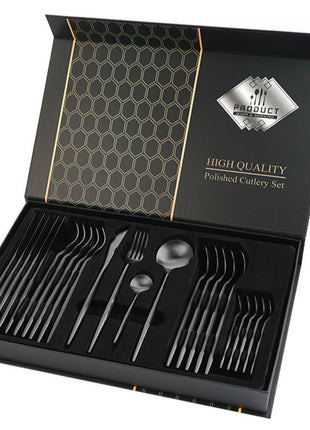 Stainless Steel Tableware 24-piece Set with Gift Box
